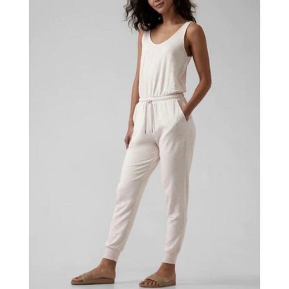 Athleta Cream Balance Jumpsuit Sz.L - Picture 2 of 15